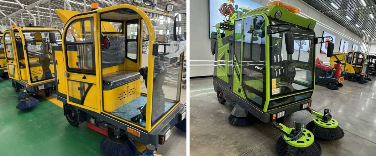 アフリカの顧客が乗用式掃除機の現地デモンストレーションのために訪問